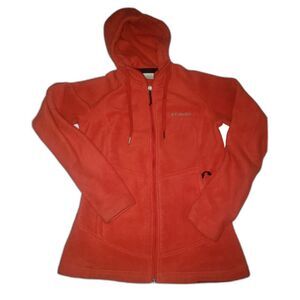 Columbia Red Fleece Hoodie Size M Women’s Lightweight Hiking Jacket
